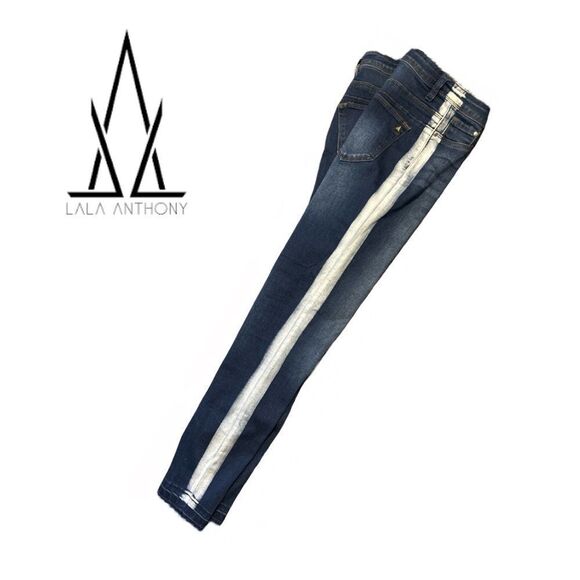 Lala Anthony Women’s High Rise Tuxedo Raw Hem Skinny Jeans - Size 30 - Picture 3 of 3